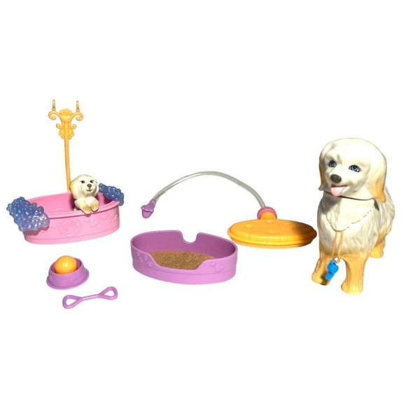 Barbie Clean-Up Pup Playset Tika Pup Magnetic Taffy Dog Tub N4890 99.9% Complete - Picture 14 of 16